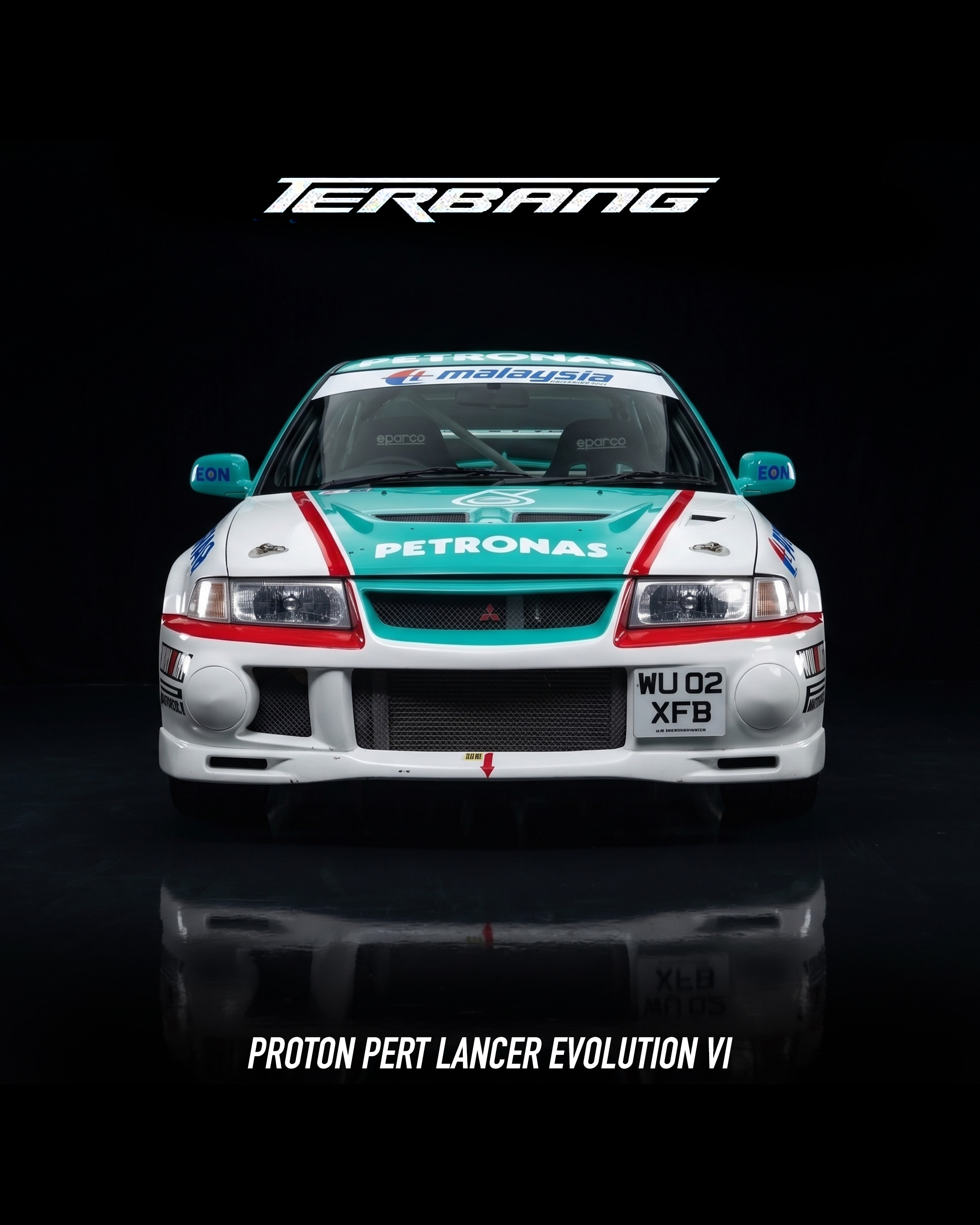 Proton PERT Lancer Evolution VI livery Petronas dalam filem Terbang