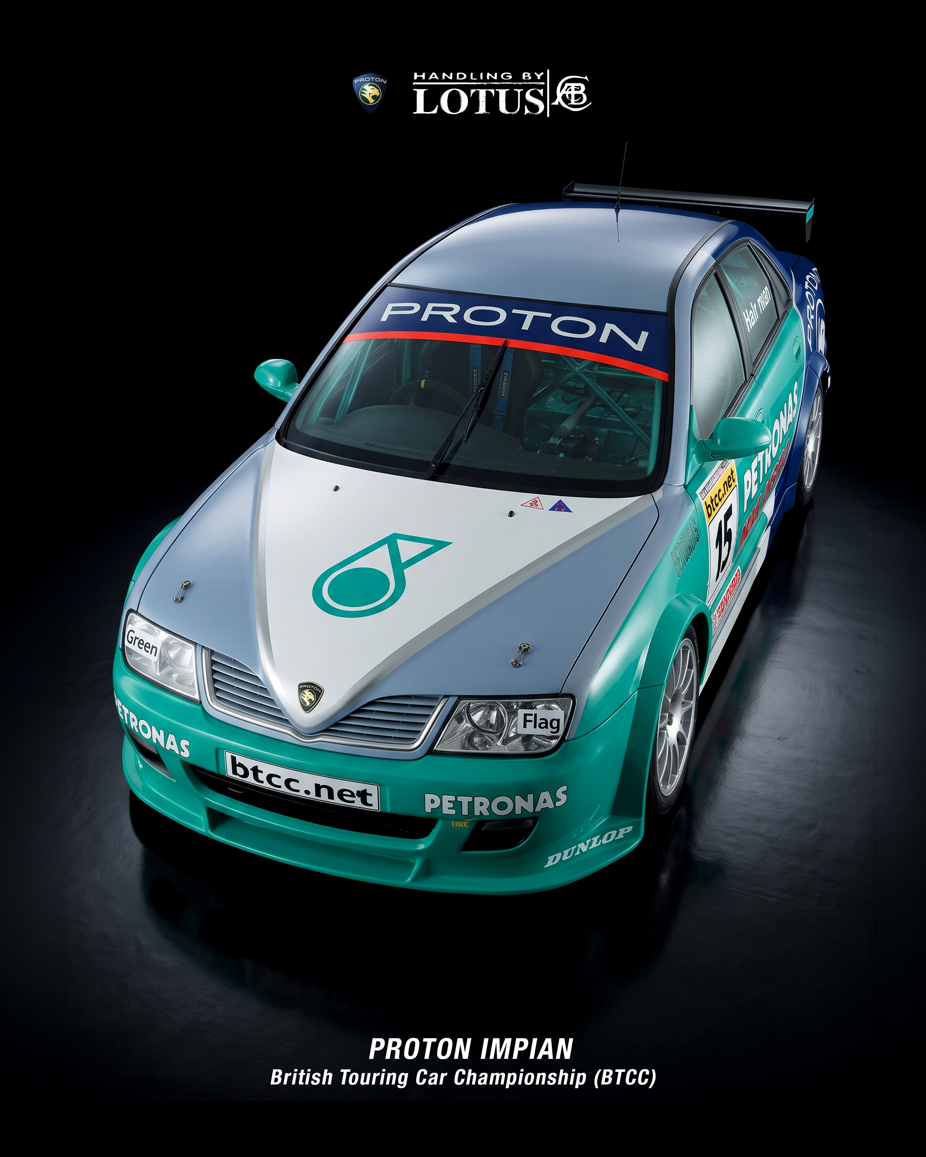 Proton Impian Waja British Touring Car Championship race car studio poster top quarter angle