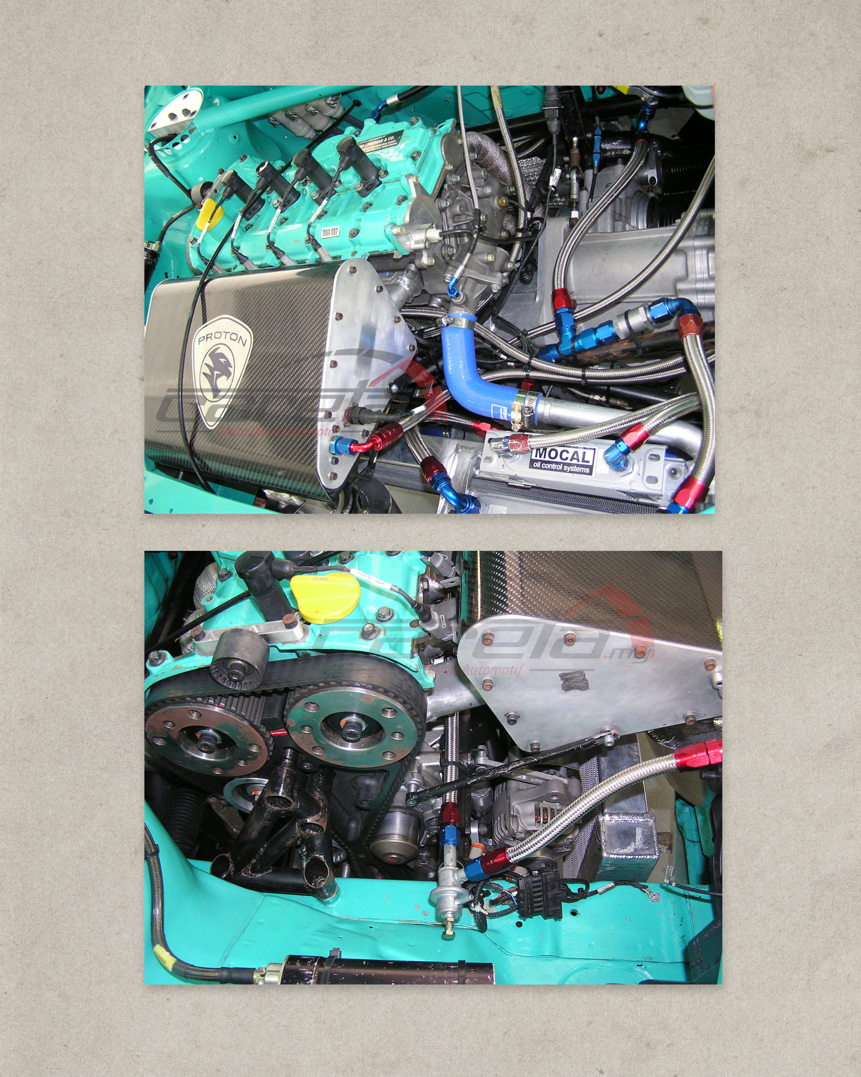 Proton Waja BTCC Mountune tuned Renault racing engine with carbon intake and Mocal oil lines